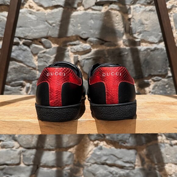 Gucci Black Leather Ace Low-top Sneakers - Picture 6 of 13